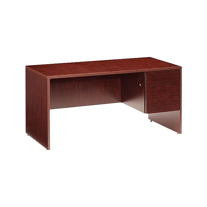 Global G3060SPL/R - Genoa 60" W Single Pedestal (Right) Office Desk, Mahogany