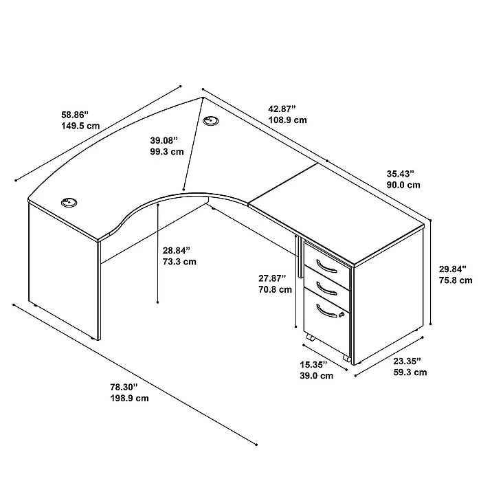 Bush Business Furniture Westfield Right Handed L Shaped Desk With Mobile File Cabinet, Mocha Cherry (SRC007MRRSU) - Image 5
