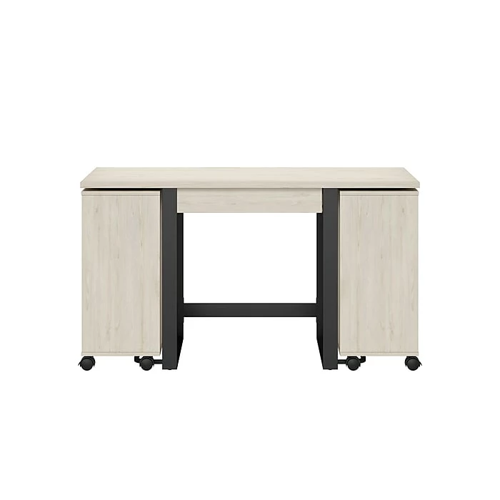 Whalen Springfield 54" Table Desk With Storage Cubes, Snow Maple (SPLS-SPMDBK-HW) - Image 5