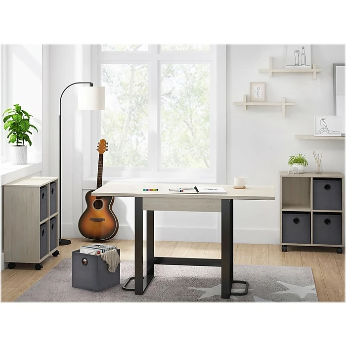 Whalen Springfield 54" Table Desk With Storage Cubes, Snow Maple (SPLS-SPMDBK-HW) - Image 8