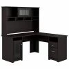 Bush Furniture Cabot 60W L Shaped Computer Desk With Hutch, Espresso Oak (CAB001EPO)