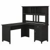 Bush Furniture Salinas 60W L Shaped Desk With Hutch, Vintage Black (SAL004VB)