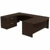Bush Business Furniture Westfield Bow Front Left Handed U Shaped Desk With Lateral File Cabinet, Mocha Cherry (SRC019MRLSU)