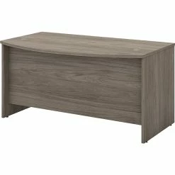 Bush Business Furniture Studio C 60W X 36D Bow Front Desk, Modern Hickory (SCD160MH)