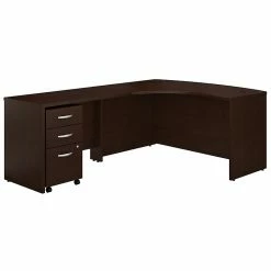 Bush Business Furniture Westfield Left Handed L Shaped Desk With Mobile File Cabinet, Mocha Cherry (SRC007MRLSU)