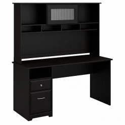 Bush Furniture Cabot 60W Computer Desk With Hutch And Drawers, Espresso Oak (CAB042EPO)
