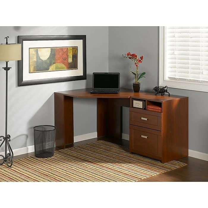 Bush Furniture Wheaton Reversible Corner Desk, Hansen Cherry (MY72813-03) - Image 5