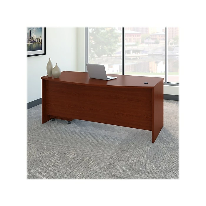 Bush Business Furniture Series C 72"W Bow Front Desk With Mobile File Cabinet, Mahogany (SRC079MASU) - Image 3