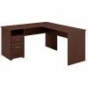 Bush Furniture Cabot 60W L Shaped Computer Desk With Drawers, Harvest Cherry (CAB044HVC)