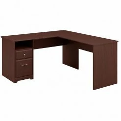 Bush Furniture Cabot 60W L Shaped Computer Desk With Drawers, Harvest Cherry (CAB044HVC)
