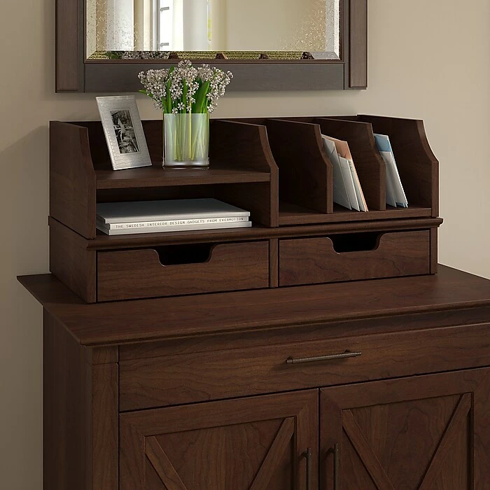 Bush Furniture Key West Desktop Organizer With Drawers, Bing Cherry (KWS127BC-03) - Image 3