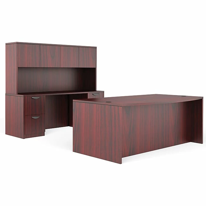 Global Offices To Go Superior Laminate Bundle 9, American Mahogany Laminate, 71"W X 113"L X 65.5"H/29.5"H - Image 2
