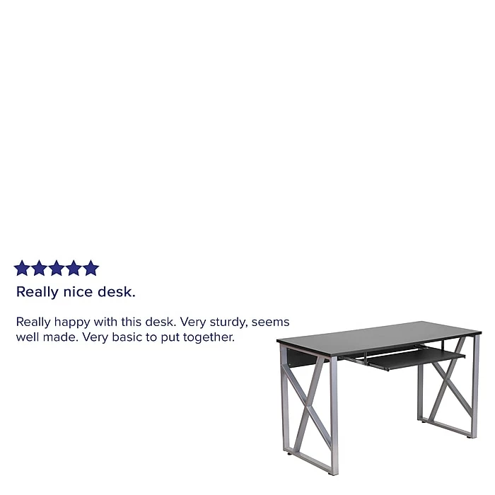 Flash Furniture Black Computer Desk With Pull-Out Keyboard Tray - Image 4
