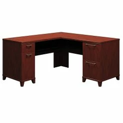 Bush Business Furniture Enterprise 60" W L Shaped Computer Desk, Harvest Cherry (2930CS-03K)