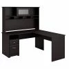 Bush Furniture Cabot 60W L Shaped Computer Desk With Hutch And Drawers, Espresso Oak (CAB046EPO)