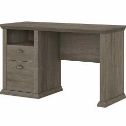 Bush Furniture Yorktown 50" Home Office Desk With Storage, Restored Gray (WC40623-03)