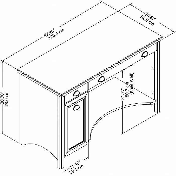 Bush Furniture Fairview 48"W Computer Desk With Drawers, Antique Black And Hansen Cherry (WC53918-03) - Image 4