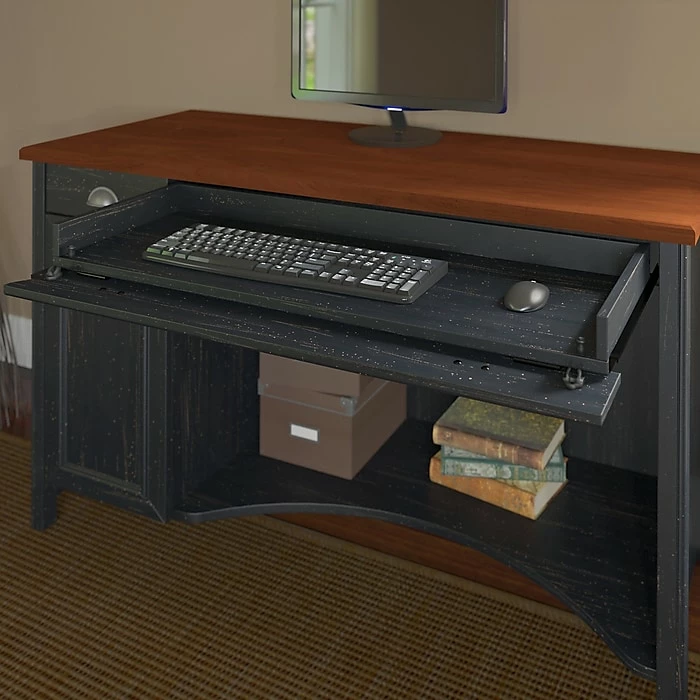 Bush Furniture Fairview 48"W Computer Desk With Drawers, Antique Black And Hansen Cherry (WC53918-03) - Image 7