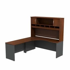 Bush Business Furniture Westfield Left Handed Corner L Shaped Desk With Hutch, Hansen Cherry (SRC002HCL)