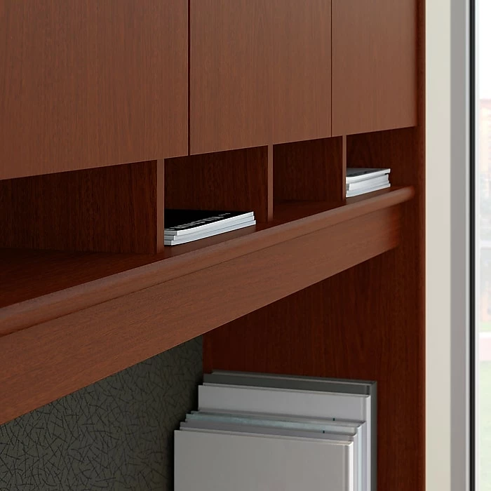 Bush Business Furniture Westfield 72W L Shaped Desk With Hutch And Mobile File Cabinet, Mahogany (SRC0018MASU) - Image 7