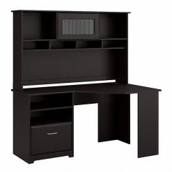 Bush Furniture Cabot Corner Desk With Hutch, Espresso Oak (CAB008EPO)