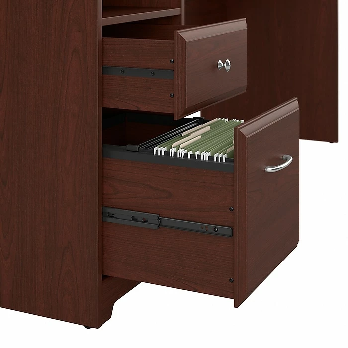 Bush Furniture Cabot 72W L Shaped Computer Desk With Hutch And Drawers, Harvest Cherry (CAB053HVC) - Image 7