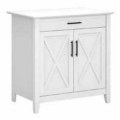 Bush Furniture Key West 30" Secretary Desk, Pure White Oak (KWS132WT-03)