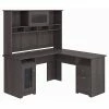 Bush Furniture Cabot L Shaped Desk With Hutch, Heather Gray (CAB001HRG)
