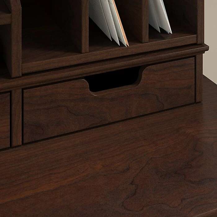 Bush Furniture Key West Laptop Storage Desk Credenza With Desktop Organizers, Bing Cherry (KWS011BC) - Image 8