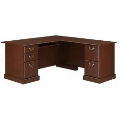 Bush Furniture Saratoga L Shaped Computer Desk, Harvest Cherry/Harvest Cherry (EX45670-03K)
