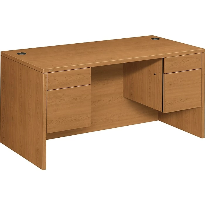 HON® 10500 Series Double Pedestal Desk, Harvest, 29 1/2"H X 60"W X 30"D - Image 2