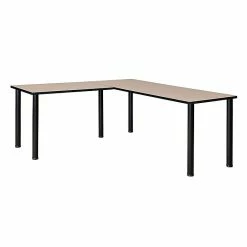 Regency Kee 66" L-Desk With 42" Return, Beige/Black