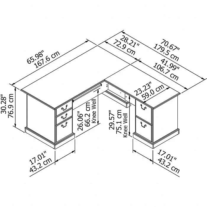 Bush Furniture Saratoga L Shaped Computer Desk, Harvest Cherry/Harvest Cherry (EX45670-03K) - Image 3
