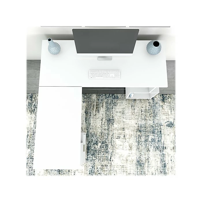 Kathy Ireland® Home By Bush Furniture Madison Avenue 60" L-Shaped Desk With Lateral File Cabinet, Pure White (MDS005PW) - Image 3
