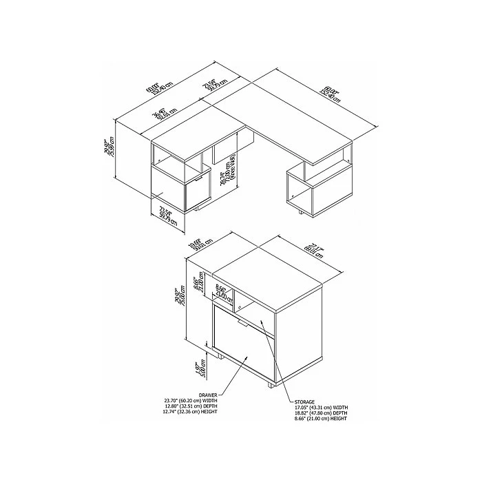 Kathy Ireland® Home By Bush Furniture Madison Avenue 60" L-Shaped Desk With Lateral File Cabinet, Pure White (MDS005PW) - Image 5