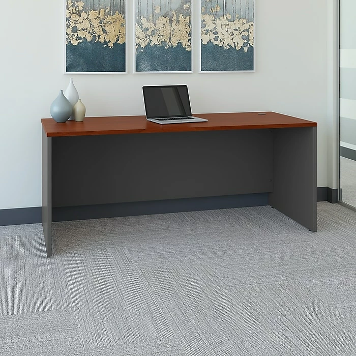 Bush Business Furniture Westfield 72W X 30D Office Desk, Hansen Cherry/Graphite Gray (WC24436) - Image 2