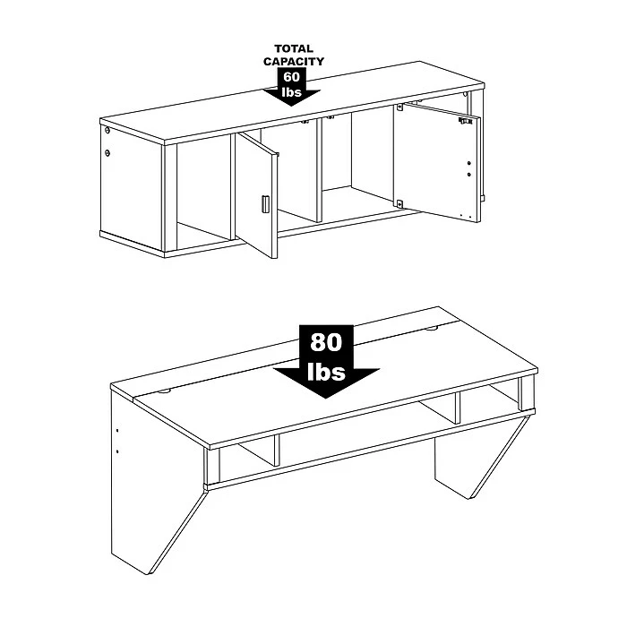 Prepac Designer Floating Desk & Hutch Set, Washed Black (HRHW-0501-2M) - Image 3