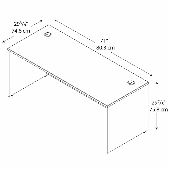 Bush Business Furniture Westfield 72W X 30D Office Desk, Hansen Cherry/Graphite Gray (WC24436) - Image 4