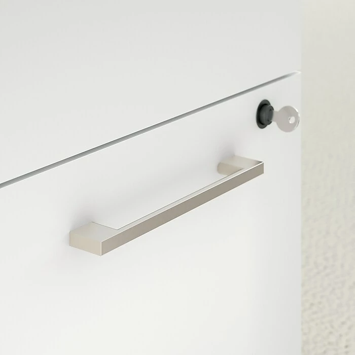 Bush Business Furniture 400 Series 71" Table Desk With 3 Drawer Mobile File Cabinet, White (400S151WH) - Image 3