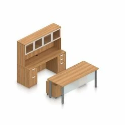 Offices To Go Superior 71" Workstation Desk Bundle, Autumn Walnut (TDOTG20-AWL)