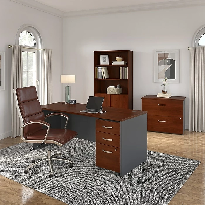 Bush Business Furniture Westfield 72W X 30D Office Desk, Hansen Cherry/Graphite Gray (WC24436) - Image 6