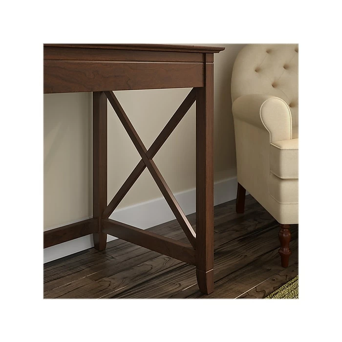 Bush Furniture Key West 60"W L Shaped Desk With Desktop Organizer, Bing Cherry (KWS015BC) - Image 3