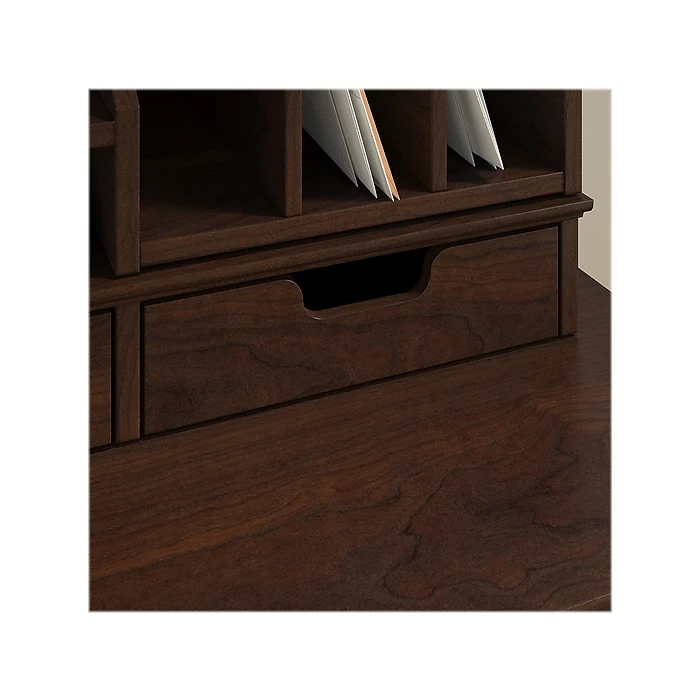 Bush Furniture Key West 60"W L Shaped Desk With Desktop Organizer, Bing Cherry (KWS015BC) - Image 6