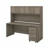 Bush Business Furniture Studio C 72W X 30D Office Desk With Hutch And Mobile File Cabinet - Inst, Modern Hickory (STC011MHSUFA)