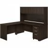 Bush Business Furniture Studio C 72W X 30D L Shaped Desk W/ Hutch, File Cabinet, 42W Return - Inst, Black Walnut (STC006BWSUFA)