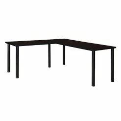 Regency Kee 72" L-Desk With 42" Return, Mocha Walnut/Black (ML722442MWBPBK)