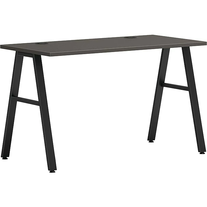 HON Mod 48"W Table Desk, Slate Teak (HLPL4824LS1ALEGBLK)