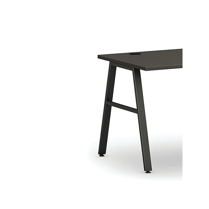HON Mod 48"W Table Desk, Slate Teak (HLPL4824LS1ALEGBLK) - Image 2