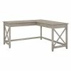 Bush Furniture Key West 60W L Shaped Desk, Washed Gray (KWD160WG-03)