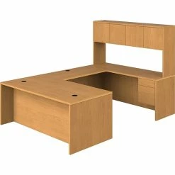 HON 10500 Series Bundle Solutions Left U-Station With Stack-On Storage, Harvest, 72" X 108"